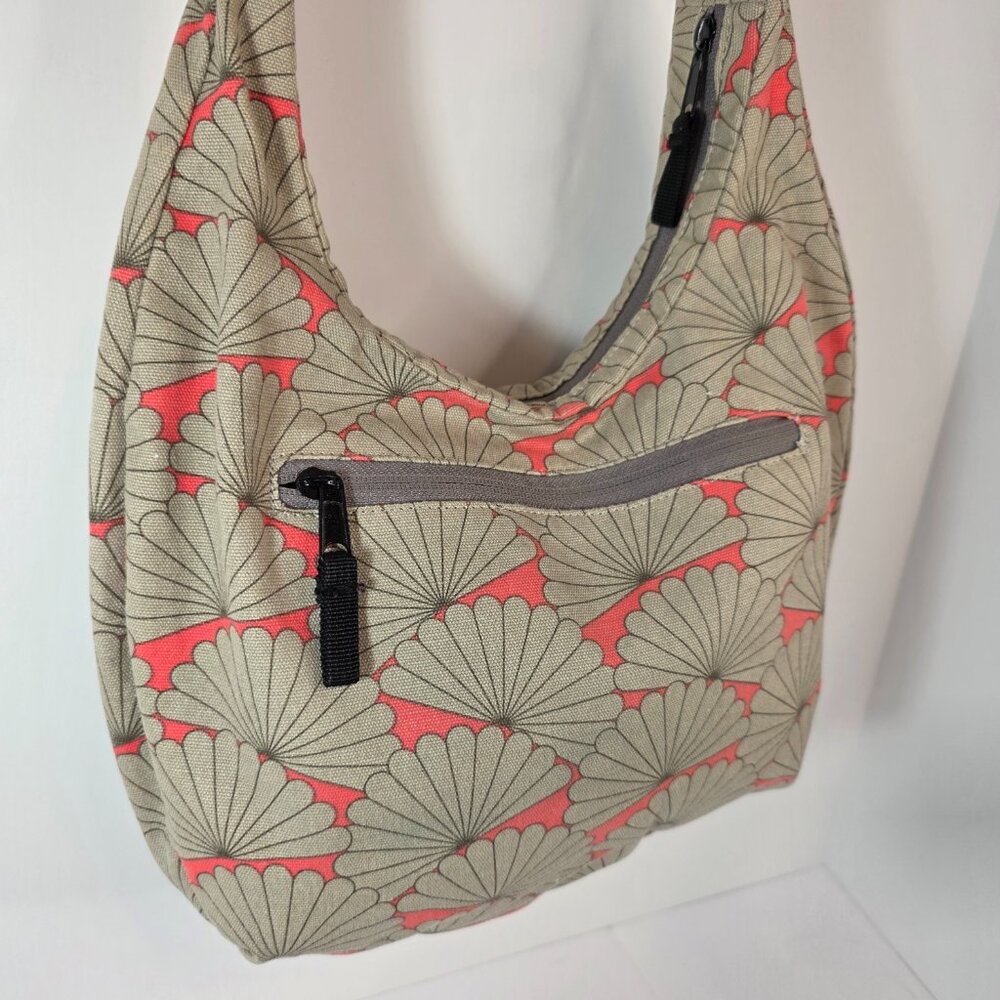 KAVU Rope Sling Crossbody Bag Shell Print Coral Tan Adjustable Strap - Picture 6 of 10